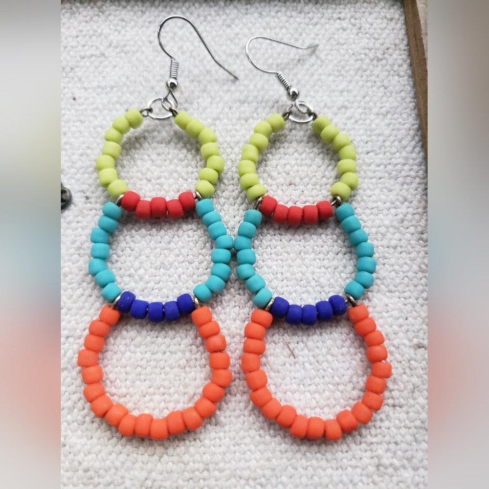 Multi Colored Neon Earrings, Retro Baby!